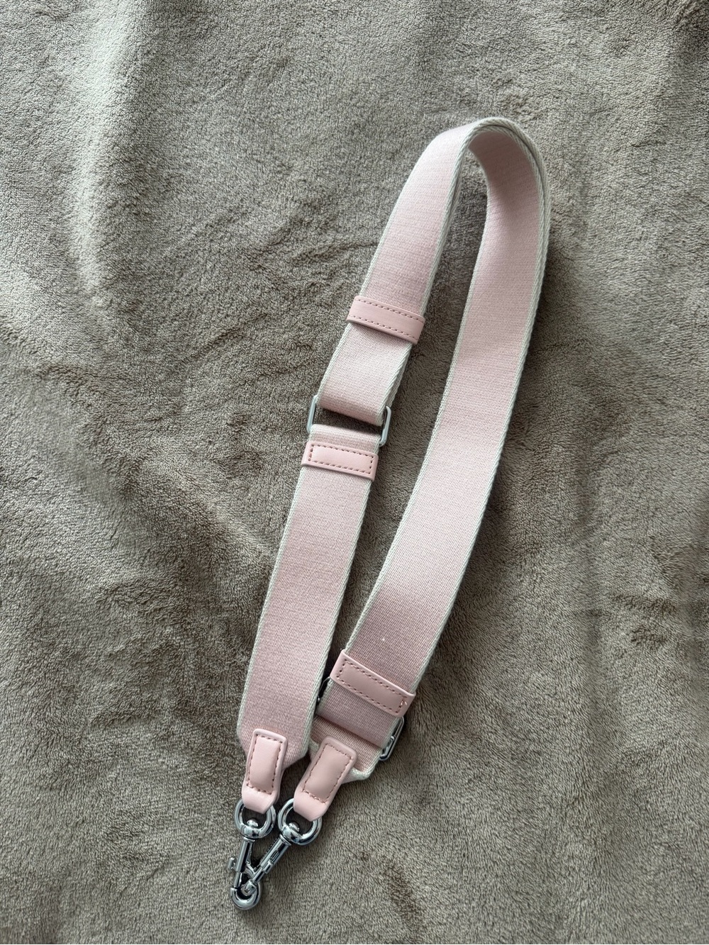 Marc Jacobs Pale Pink Adjustable Bag Strap with Silver Hardware